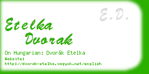 etelka dvorak business card