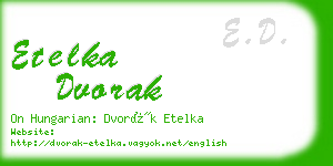 etelka dvorak business card